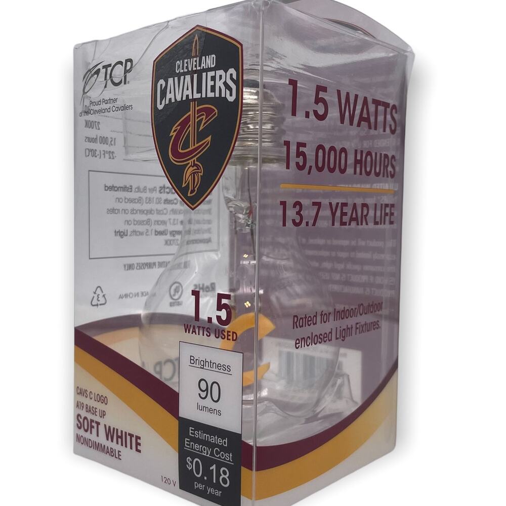 Cleveland Cavaliers LED Light Bulb 1.5W 15,000 Hrs NBA Collectible New